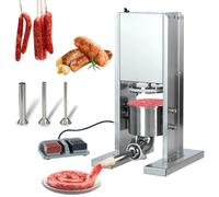 Insaccatrice Elettrica Per Salsicce, Macchina Per Salsicce Da 2 L Con 3 Tubi Di Riempimento E Pedale, Riempitrice Di Carne Automatica Verticale, Diametro 14 Cm, Pressa Per Salsicce In Acciaio