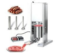 Insaccatrice elettrica salsicce,3 tubi riempimento,for commerciale | Salsicciatrice verticale,riempitrice carne acciaio inossidabile,comando a pedale,for impianti lavorazione(4L)