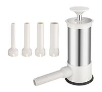 Insaccatrice Per Salsiccia Macchina For Il Riempimento Manuale Di Salsicce Domestiche Riempitrice In Acciaio Inossidabile/plastica Aspirazione 3 Imbuti(Large 5Pcs)