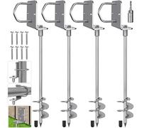 Insaga Ancoraggi multiuso da avvitare, 76 mm di larghezza, ancoraggi a spirale completamente saldati per la casa mobile per trampolini, altalene, tettoie e altro (confezione da 45,7 cm)