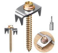 Insaga Graffette per recinzione in acciaio inossidabile 304 per recinzioni metalliche, riutilizzabili, per recinzioni in rete e tessute, 200 chiodi per recinzione con fissatore per una facile