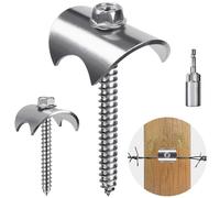 Insaga Graffette per recinzione in acciaio inox 304 per recinzioni metalliche, riutilizzabili, viti per reti metalliche e recinzioni tessute, uso agricolo e giardino (confezione da 100)