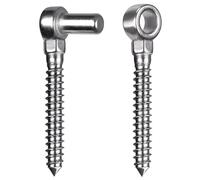 Insaga Hardware per cancelli in acciaio inox 304 con gancio a vite e cerniere a occhiello per montare cancelli, stampaggio monopezzo con bullone a vite non saldante e cerniera a cinghia (2 pz)