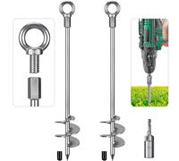 Insaga Pali a terra completamente saldati, ancora a spirale più ampia per tenda da campeggio, 2 tasselli per case mobili, ancoraggi antivento per trampolino resistente al vento, tasselli da 76 cm a