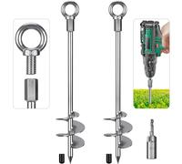 Insaga Pali a terra completamente saldati, ancoraggio a terra resistente per capanno tenda da campeggio, 2 tasselli per casa mobile, ancoraggio antivento per trampolino resistente al vento, ancoraggi