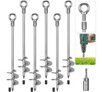 Insaga Picchetti per tenda, 76 cm, resistenti, in metallo, con lama a spirale, per altalena, campeggio, capannone, cane/tettoia con occhiello fisso, confezione da 6