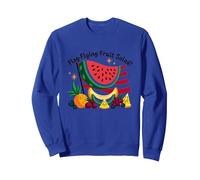 Insalata di Frutta Volante con Bandiera Felpa, Unisex per Adulti, Blu Reale, L