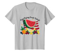 Insalata di Frutta Volante con Bandiera Maglietta, Bambini, Argento, 8 Anni