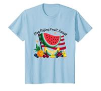Insalata di Frutta Volante con Bandiera Maglietta, Bambini, Celeste, 2 Anni