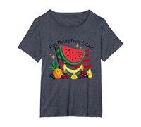 Insalata di Frutta Volante con Bandiera Maglietta, Donna Plus-Size, Pervinca, 3X