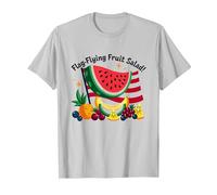 Insalata di Frutta Volante con Bandiera Maglietta, Uomo, Argento, S