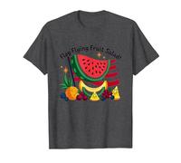 Insalata di Frutta Volante con Bandiera Maglietta, Uomo, Grigio Scuro, XXL