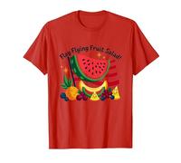 Insalata di Frutta Volante con Bandiera Maglietta, Uomo, Rosso, S