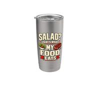 Insalata? Ecco cosa mangia il mio cibo divertente amante della carne Bicchiere termico in acciaio inox doppia parete