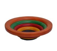 Insalatiera Centrotavola Fruttiera Arena Multicolor Diametro 30xh 10 cm con legno di ontano , ogni anello lavorato e tornito singolarmente a mano colore legno multicolor arancio arancio