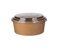 Insalatiera in cartoncino 1300 ML monouso 50 Pezzi con Coperchio Ciotola bio Carta Salad Bowl Contenitore Food Delivery USA e Getta insalate, Poke, Pasta