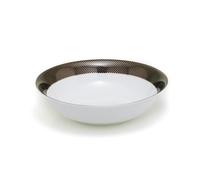 Insalatiera In Porcellana 23 Cm, Colore Bianco/Nero/Oro, Design Moderno, Resistente E Lavabile In Lavastoviglie