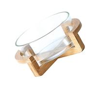 Insalatiera in vetro con supporto in legno Ciotole for cereali Ciotole for mescolare 1500 ml Snack di frutta Piatto da portata Ciotole for contorni Utilizzabili nel microonde for antipasti Insalate Ca