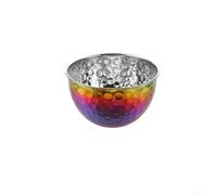 Insalatiera testurizzata in acciaio inossidabile per uso in cucina, forma rotonda, perfetta per mescolare, lavare le verdure e preparare insalate a casa (colore 26 cm)