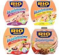 Insalatissime RioMare, Varietà di 4 Gusti: Mais e Tonno, Fagioli e Tonno, Lenticchie e Tonno, Messicana e Tonno
