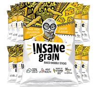 INSANE GRAIN - Patatine fritte sane a basso contenuto di grassi - Bastoncini vegetariani e senza glutine per vitamina B12 e salute intestinale - Fonte di fibre - Deliziosi snack supergrain - Borse da