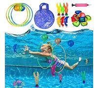 INSANYJ 21 Pezzi Giochi d'Acqua per Bambini - Giochi per Piscina - Set Subacqueo con Delfini e Accessori - Regalo per Bambini 5-9 Anni - Ideale per Piscina, Spiaggia e Allenamento Nuoto