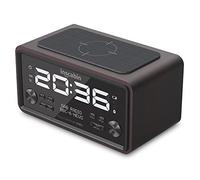 Inscabin W20A DAB/DAB+ FM - Radiosveglia digitale con ricarica wireless/grande schermo, altoparlante wireless portatile con Bluetooth, bel design per camera da letto, cucina, ufficio (noce nera)