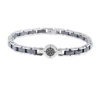 inSCINTILLE Bracciale Uomo in Accciaio inossidabile con Ceramica e Centrale Vari Simboli, braccialetto con Ancora Rosa dei venti Albero della vita, confezione regalo inclusa (Rosa dei venti Nero)