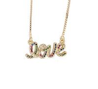 inSCINTILLE Collana con Scritta Love e Strass Colorati