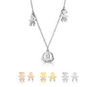 inSCINTILLE Collana Donna in Acciaio Inossidabile con Ciondolo Bebè e Cristalli Strass (Bimbi Argento)