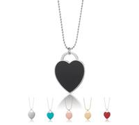 Inscintille Cuore rock Collana a palline in acciaio con cuore colorato Nero/1.5 cm