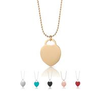 Inscintille Cuore rock Collana a palline in acciaio con cuore colorato Oro/2.5 cm