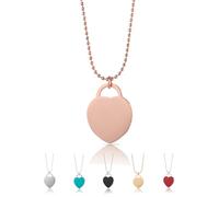 Inscintille Cuore rock Collana a palline in acciaio con cuore colorato Oro Rosa/1.5 cm