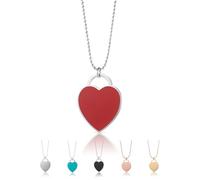 Inscintille Cuore rock Collana a palline in acciaio con cuore colorato Rosso/2.5 cm