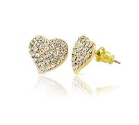 inSCINTILLE Faville Orecchini donna dorati a cuore con strass