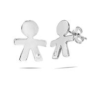 inSCINTILLE Orecchini Donna in Argento Rodiato 925 a Forma di Bebè con Punto Luce in Zirconia Cubica (Bimbo)