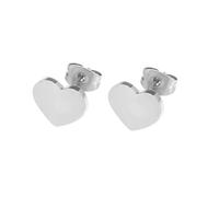 inSCINTILLE Orecchini Lucidi Donna a Lobo con Stella o Cuore in Acciaio Inossidabile (Cuori Argento)