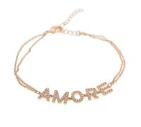 inSCINTILLE Sparkling Pop Bracciale multifilo scritta amore stampatello con strass