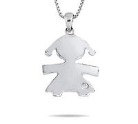 inSCINTILLE Sweet Child Collana in Argento con Bebè e Punto Luce in Zirconia (Bimba)