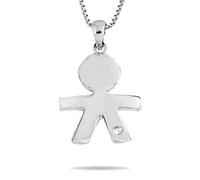 inSCINTILLE Sweet Child Collana in Argento con Bebè e Punto Luce in Zirconia (Bimbo)