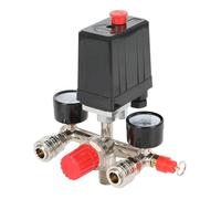 Inscrip Compressore Interruttore 0-12 Bar/0-180 PSI Regolatore di Pressione Compressore Kit Valvola Compressore Aria con Misuratori di Regolatore, 2 Frizioni e Valvola di Sicurezza 220/380V per