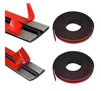 Inscrip Strisce di guarnizione per auto, per parabrezza, in gomma EPDM, a forma di T, per auto, camion, porte, finestre, 2 m x 14 mm + 2 m x 19 mm