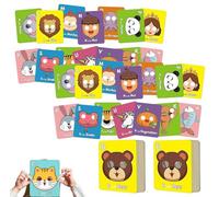 INSDHCCHD 26 schede didattiche con l'alfabeto ABC e Maschere di Animali, schede didattiche giganti con Lettere ABC e Facce di Animali, Giochi didattici interattivi for Imparare Le Lettere.(2pcs)