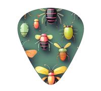 Insect Atlas - Set di 12 plettri per chitarra, inclusi 3 spessori di plettri per chitarre acustiche, ukulele e molto altro ancora.