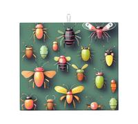 Insect Atlas - Tappetino scolapiatti 40,6 x 45,7 cm, altamente assorbente, adatto per piatti da cucina, scolapiatti, bar, da appendere