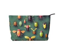 Insect Atlas - Trousse per trucchi in velluto a coste, con cerniera, ideale per viaggi a breve distanza, Nero , Taglia unica