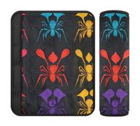 Insect Happy Halloween Pattern 2 pz seggiolino auto Neck Strap Covers, Rilascia lo stress al collo e alle spalle, Cuscino per cintura di sicurezza per SUV Aereo Auto 25,4 x 19,6 cm Protector para