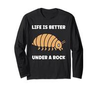Insect Woodlice Quote Pill Bug Life is Better Under a Rock Maglia a Manica