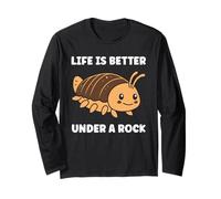 Insect Woodlice Quote Pill Bug Life is Better Under a Rock Maglia a Manica