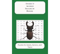 Insect word puzzle search book: Word searches with easy-to-read print about insects, bugs, animals and more |6x9 inches, 110 pages, 50+ puzzles for gift, vacation, holidays and free times.